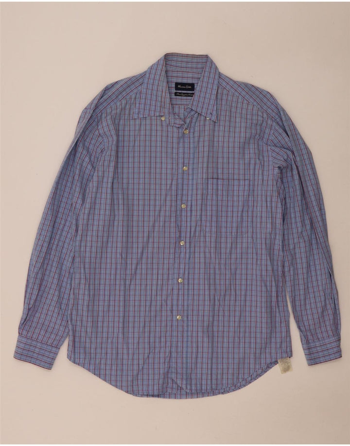 Muška košulja Massimo Dutti, veličina 44 XL, plavi karirani pamuk