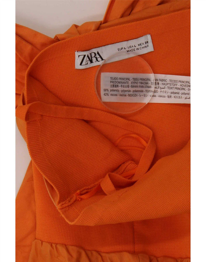 Zara ženska majica s kratkim rukavima UK 14, veliki narančasti poliamid