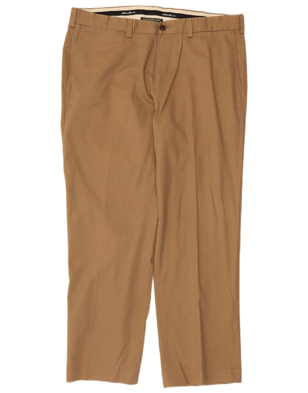 EDDIE BAUER Muške ravne chino hlače klasičnog kroja W38 L30 Bež pamuk