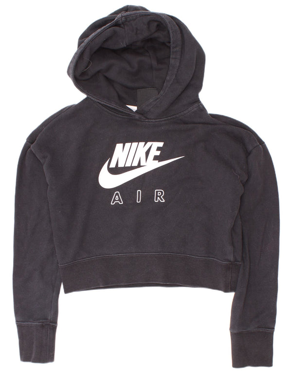 Nike Girls Crop Graphic Standard Fit majica s kapuljačom 10-11 godina srednje crna