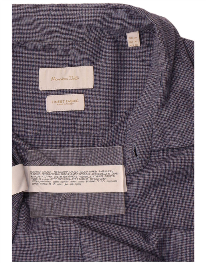 Massimo Dutti muška košulja XL plavi karirani pamuk