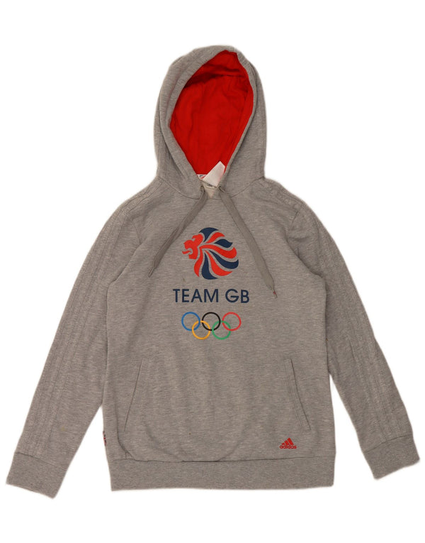 Ženska majica s kapuljačom Adidas UK 12/14 srednje sivi pamuk