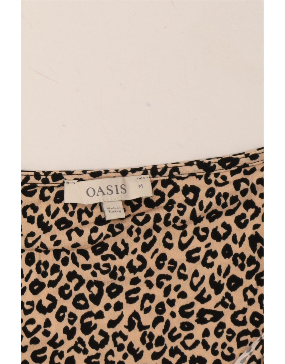 OASIS Womens A-Line Dress UK 14 Medium Beige Animal Print Polyester Vintage Oasis and Second-Hand Oasis from Messina Hembry 