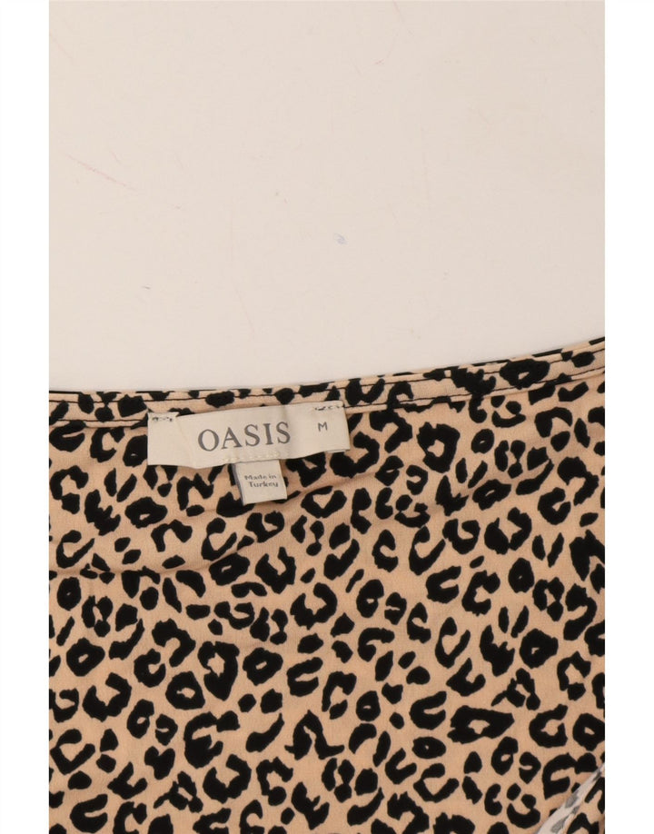 OASIS Womens A-Line Dress UK 14 Medium Beige Animal Print Polyester Vintage Oasis and Second-Hand Oasis from Messina Hembry 