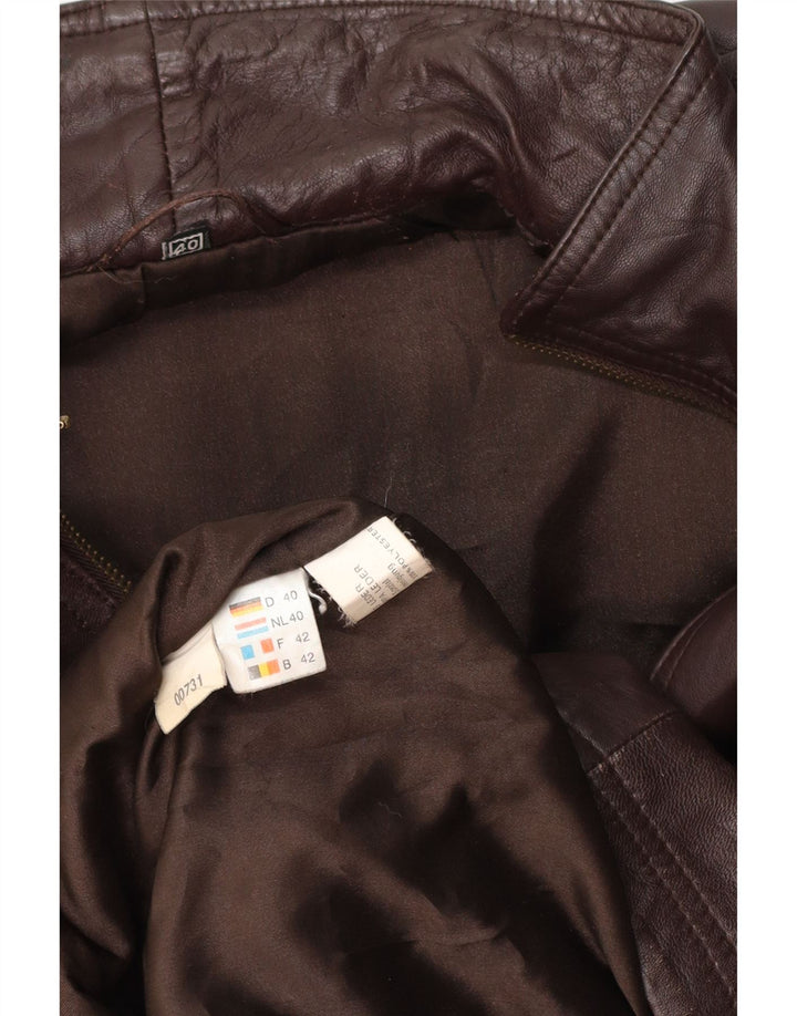 VINTAGE ženski preveliki kožni kaput EU 40 srednje smeđe kože