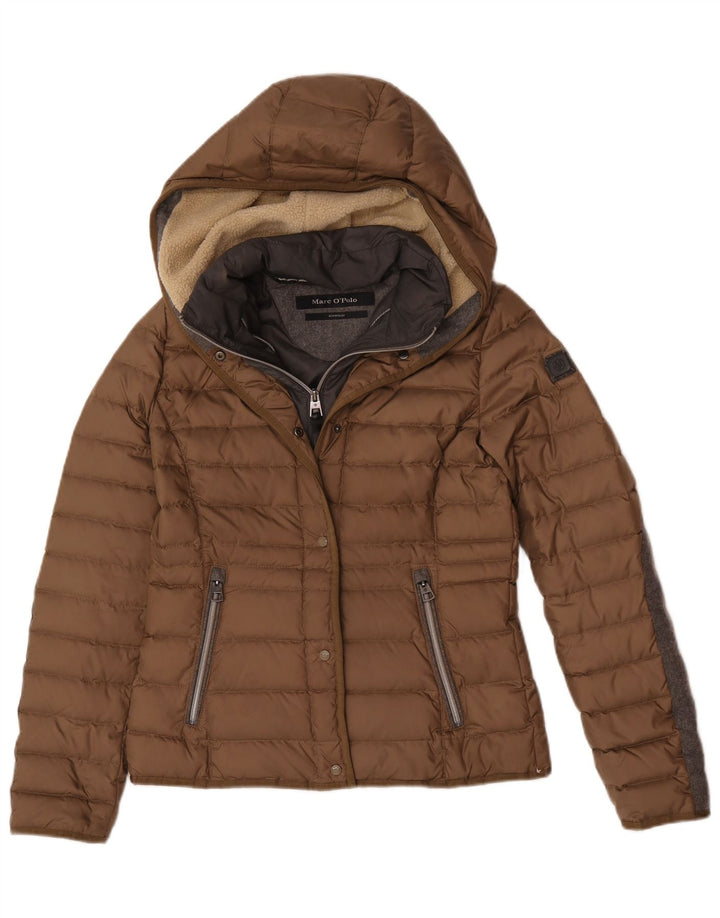 Ženska podstavljena jakna s kapuljačom Marc O'Polo EU 36 Small Brown Colourblock