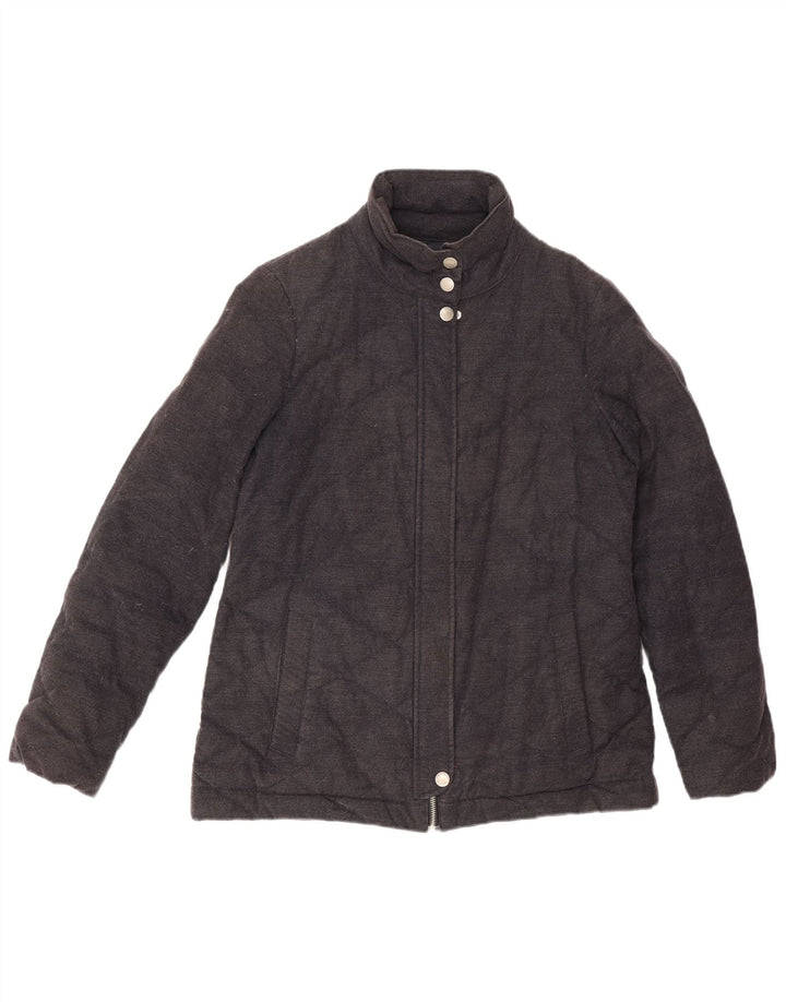 Crew Clothing Ženska prevelika prošivena jakna UK 10 Mala crna pamučna