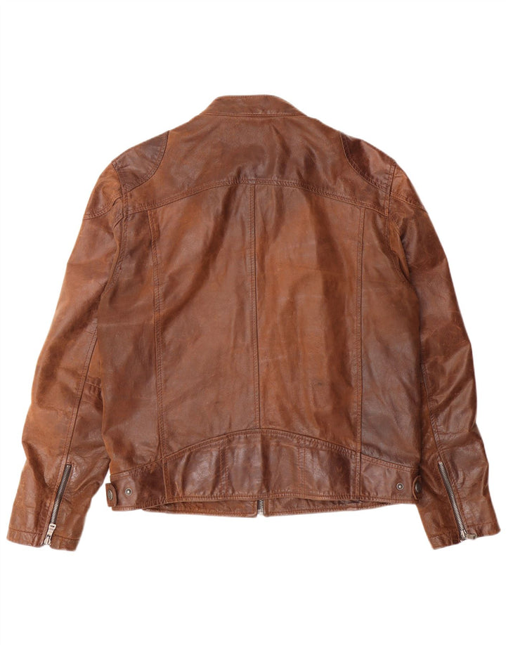 GIPSY muška uska kožna jakna UK 42 XL smeđa koža