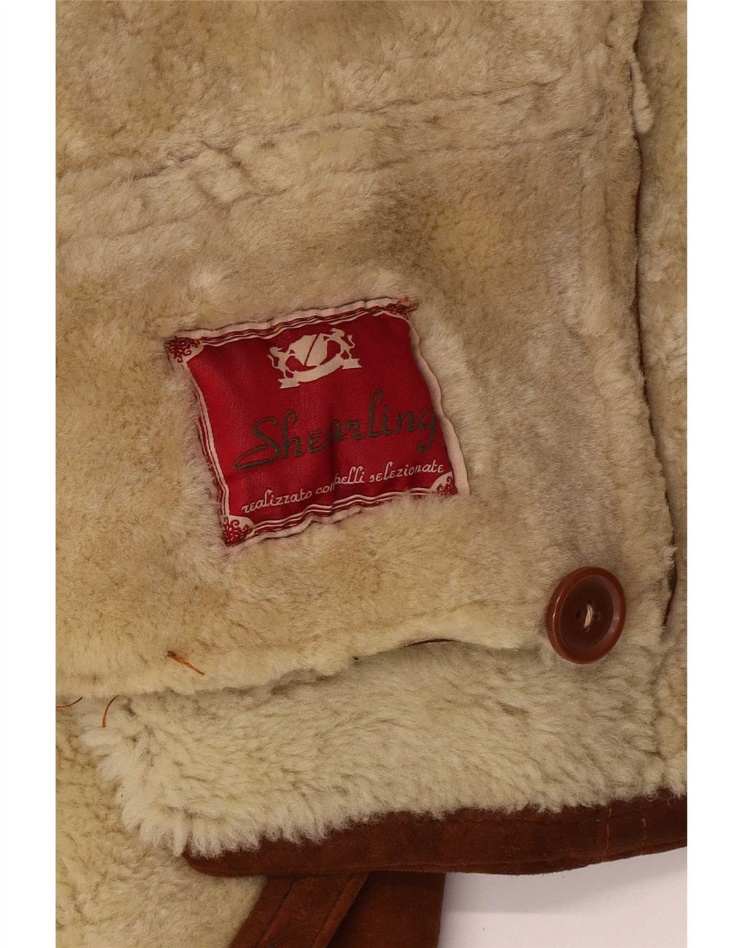 Vintage muška jakna s ovčicama UK 36 Mala smeđa