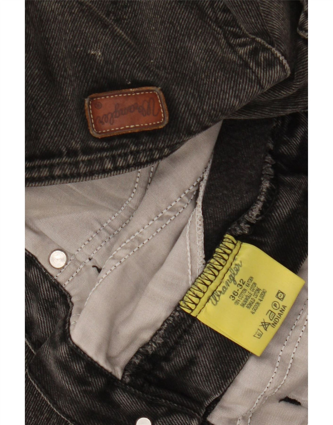 WRANGLER Muške Indiana ravne traperice W36 L28 crni pamuk