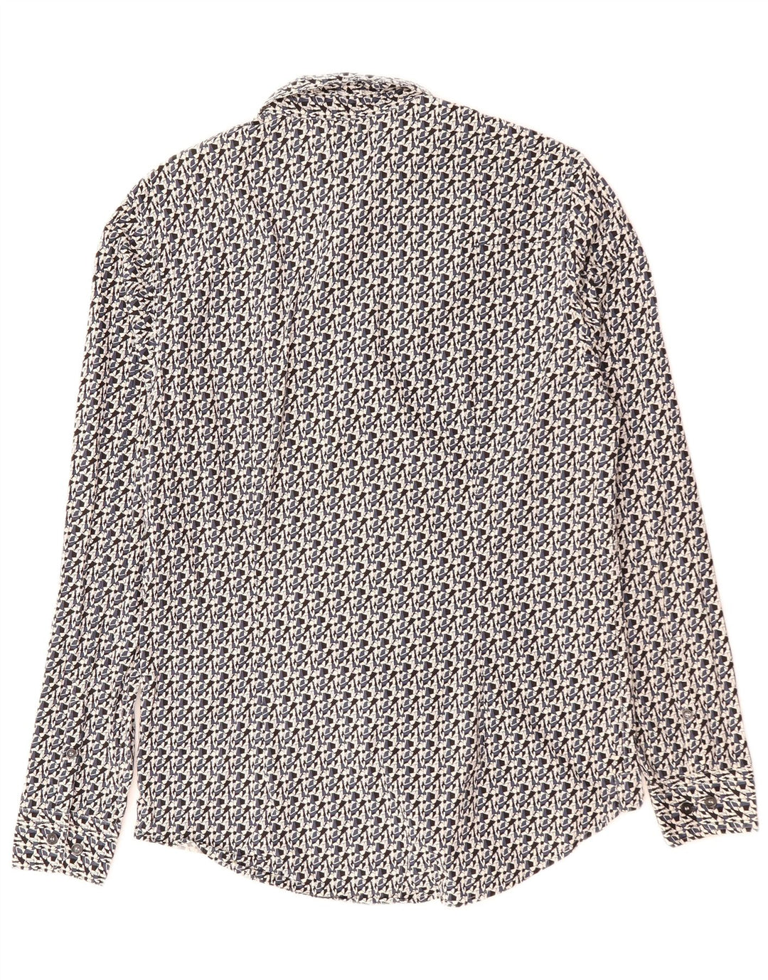 CALVIN KLEIN JEANS Muška uska košulja Srednji crni geometrijski pamuk