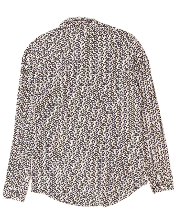 CALVIN KLEIN JEANS Muška uska košulja Srednji crni geometrijski pamuk