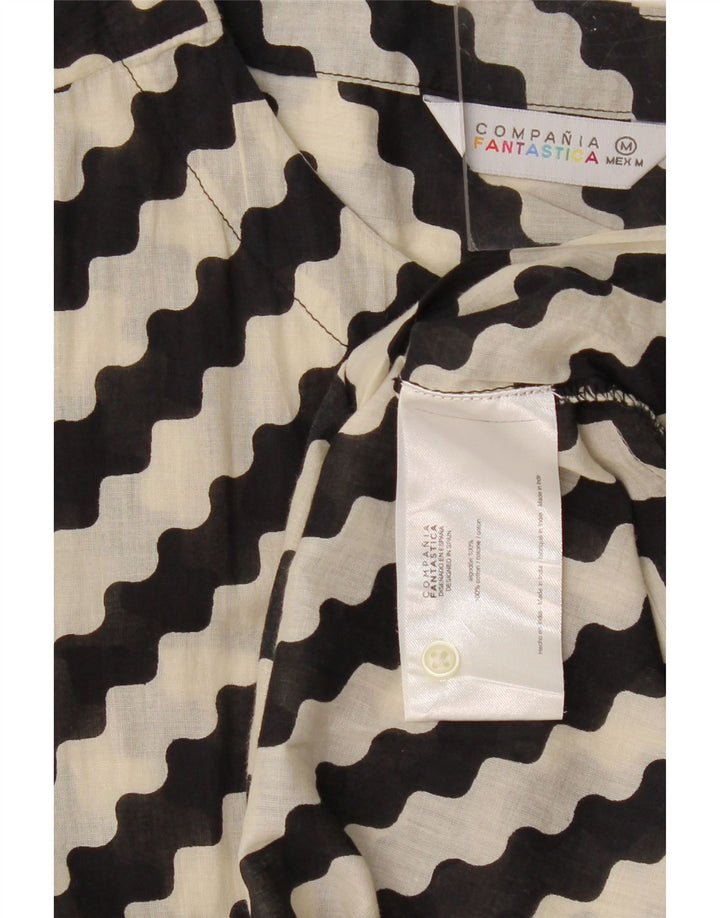 COMPANIA FANTASTICA Ženska haljina A-kroja UK 14 Pamuk srednje crne pruge