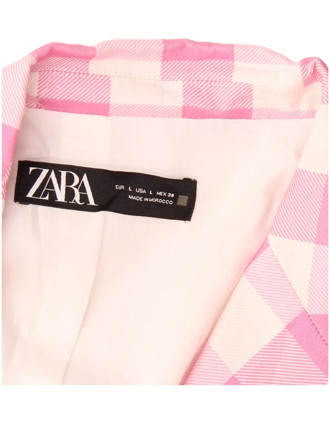 ZARA ženski sako sa 2 gumba UK 16 Large Pink Gingham