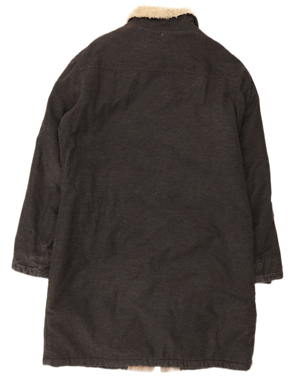 Meltin' Pot Mens Sherpa Overcoat UK 42 XL Grey Cotton