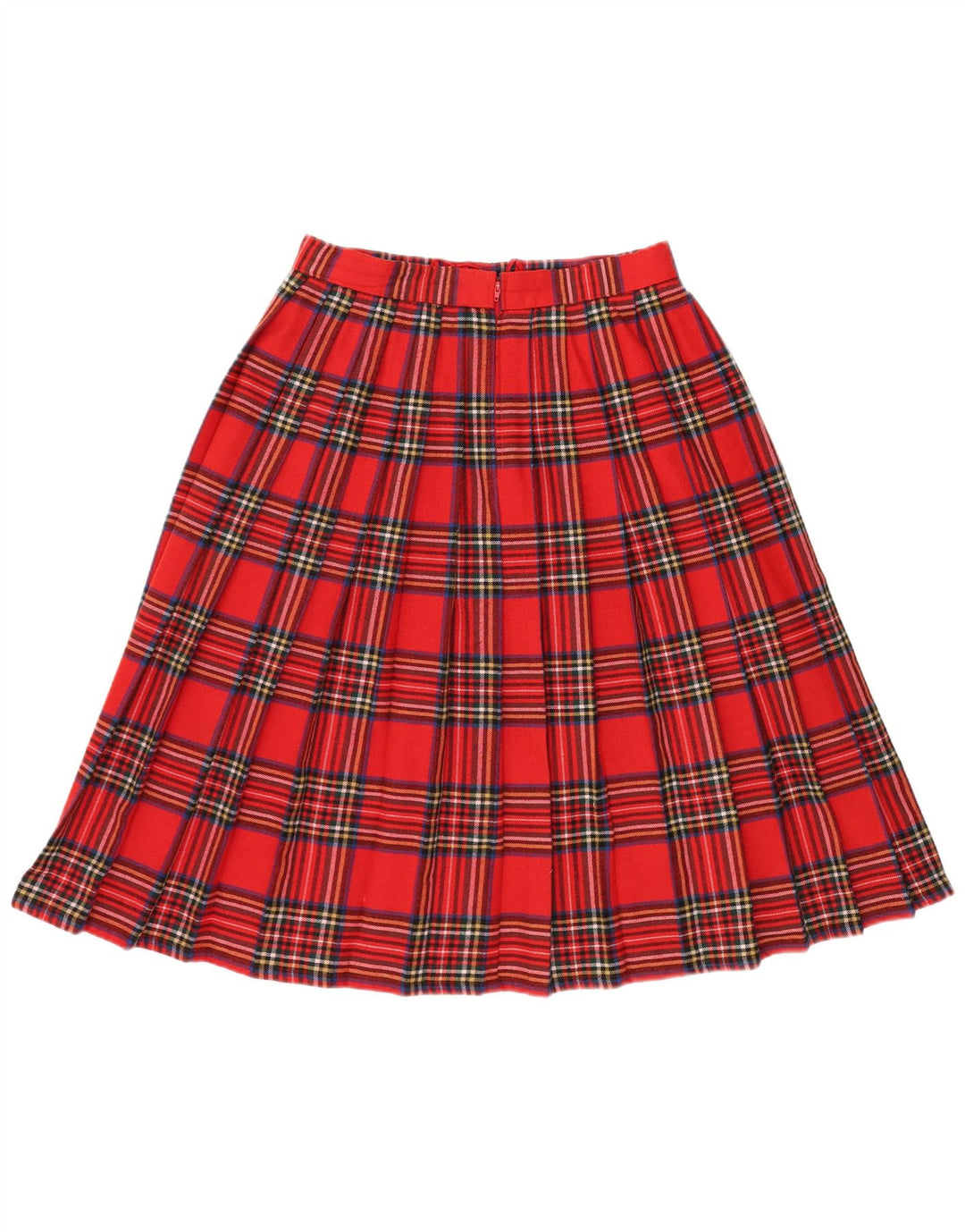 VINTAGE ženska plisirana suknja s noževima IT 44 srednje veličine W32 crvena karirana vuna