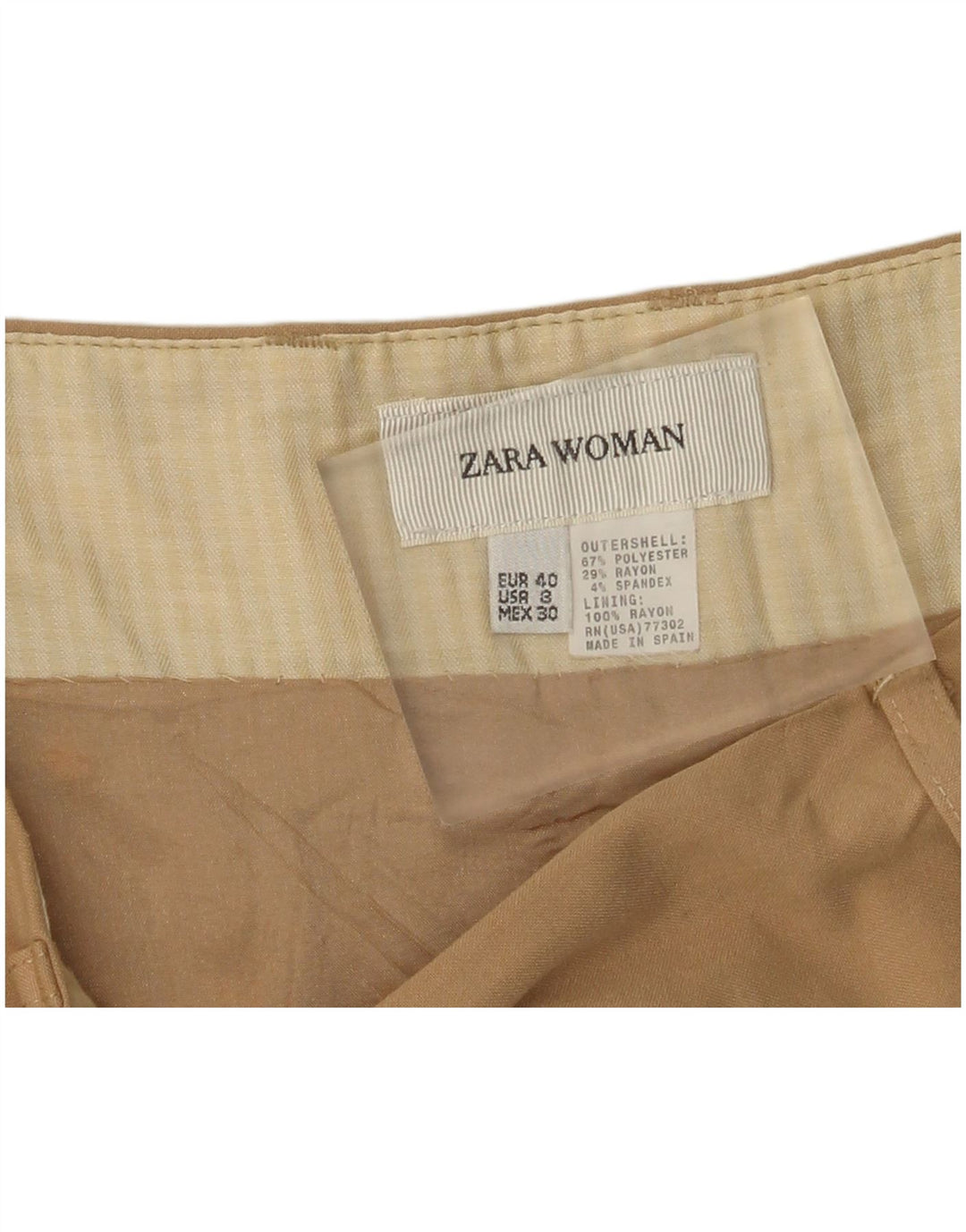 Zara ženska suknja A kroja IT 40 mala W30 kaki poliester