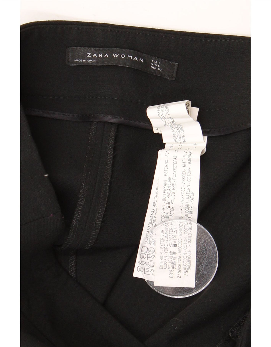 ZARA ženska pencil suknja velika W32 crni poliester