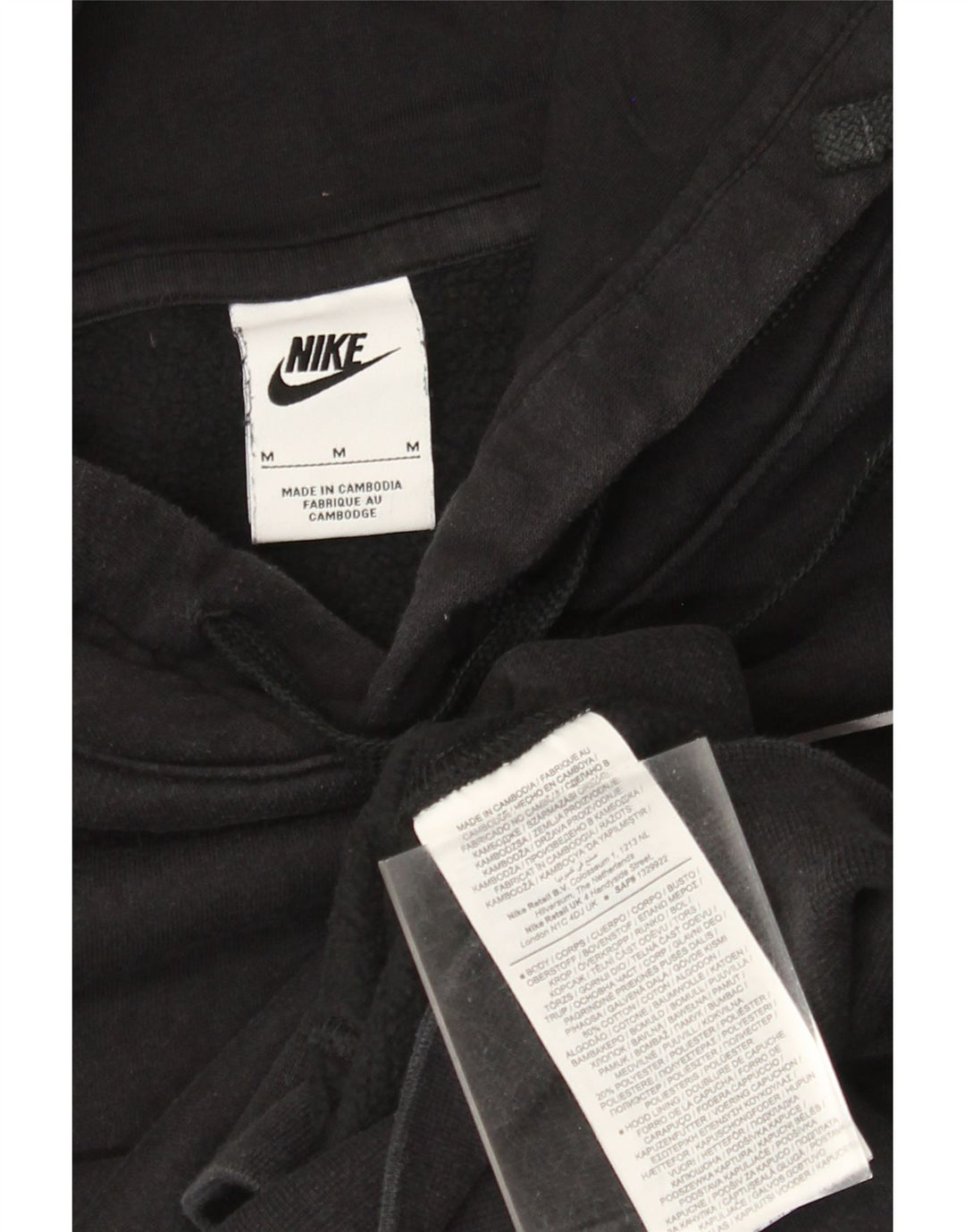 Nike muška majica s kapuljačom srednje veličine, crni pamuk