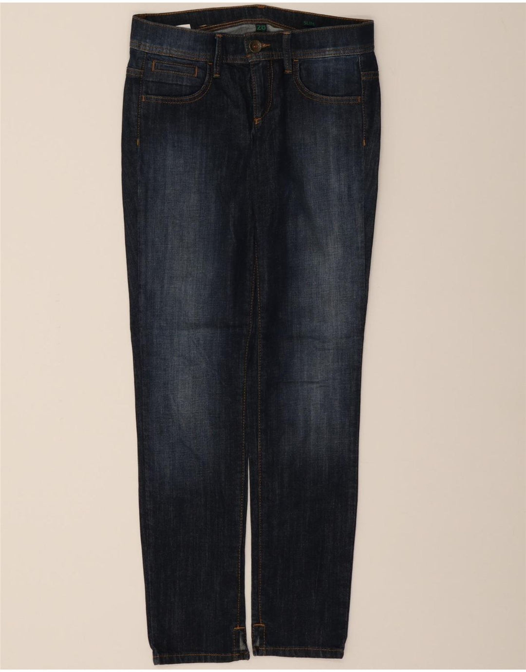 BENETTON Womens Slim Jeans W28 L31 Blue Cotton Vintage Benetton and Second-Hand Benetton from Messina Hembry 