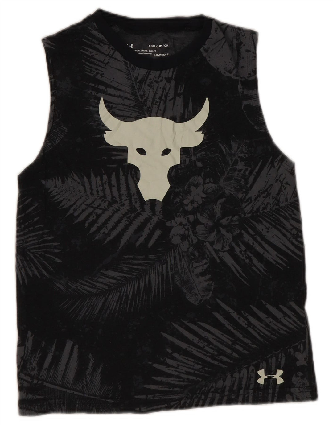Under Armour Boys Heat Gear Graphic Vest Top 7-8 Years Small Black