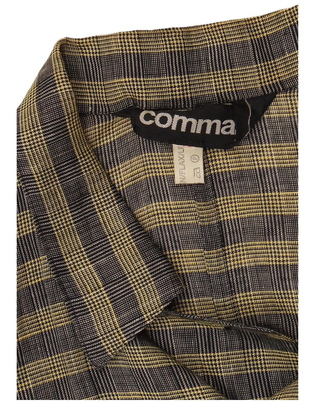 Comma, ženski sako s dvostrukim kopčanjem UK 14 Veliki žuti karirani vuneni