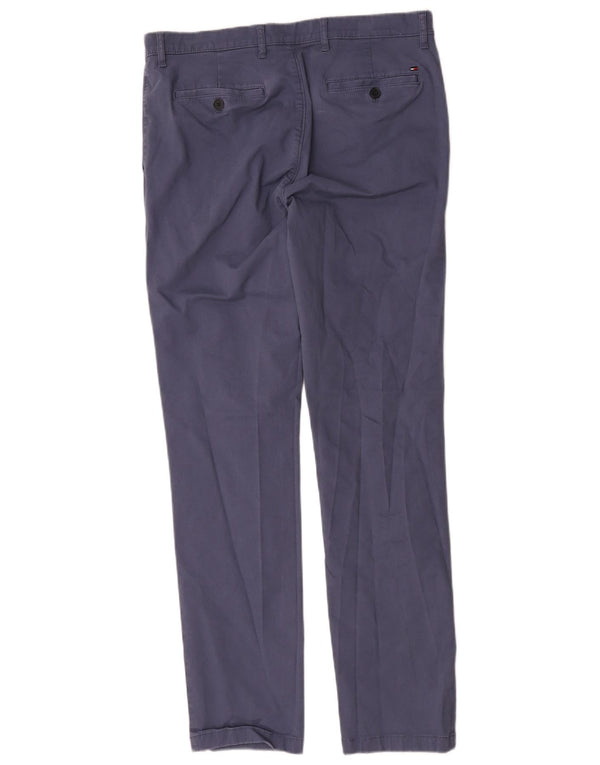 Tommy Hilfiger Muške rastezljive uske chino hlače W34 L34 Plavi pamuk