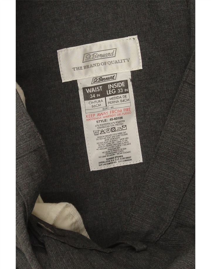 St. Bernard muške hlače ravnog odijela W34 L32 sivi poliester