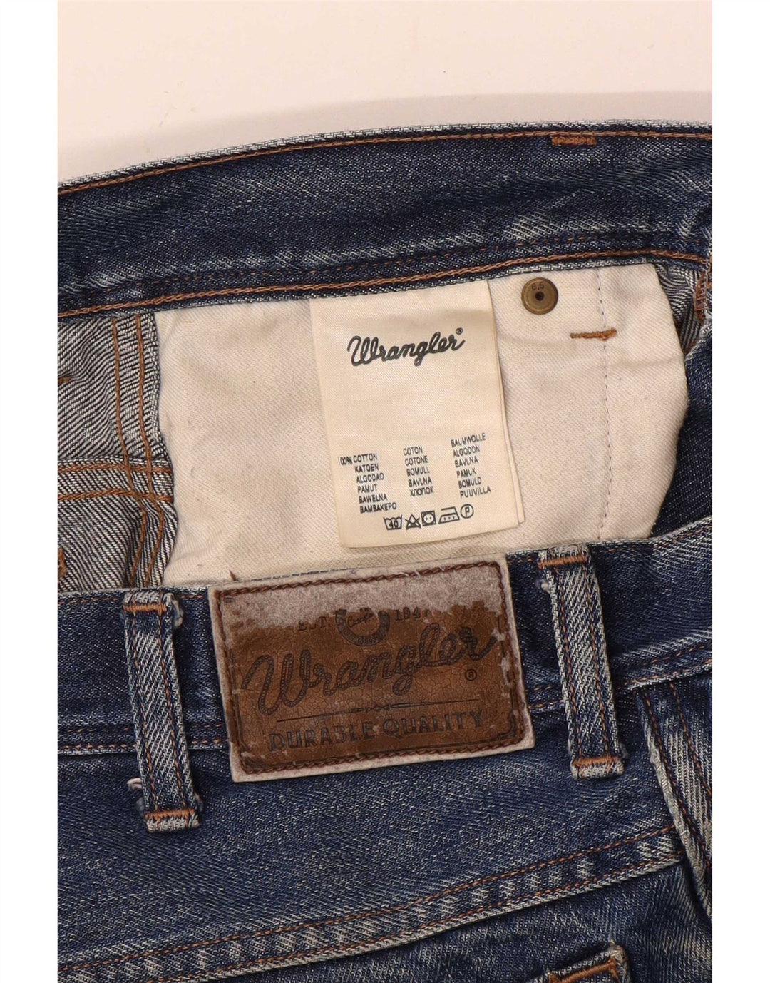 Wrangler muške ravne traperice regularnog kroja W32 L27 plavi pamuk