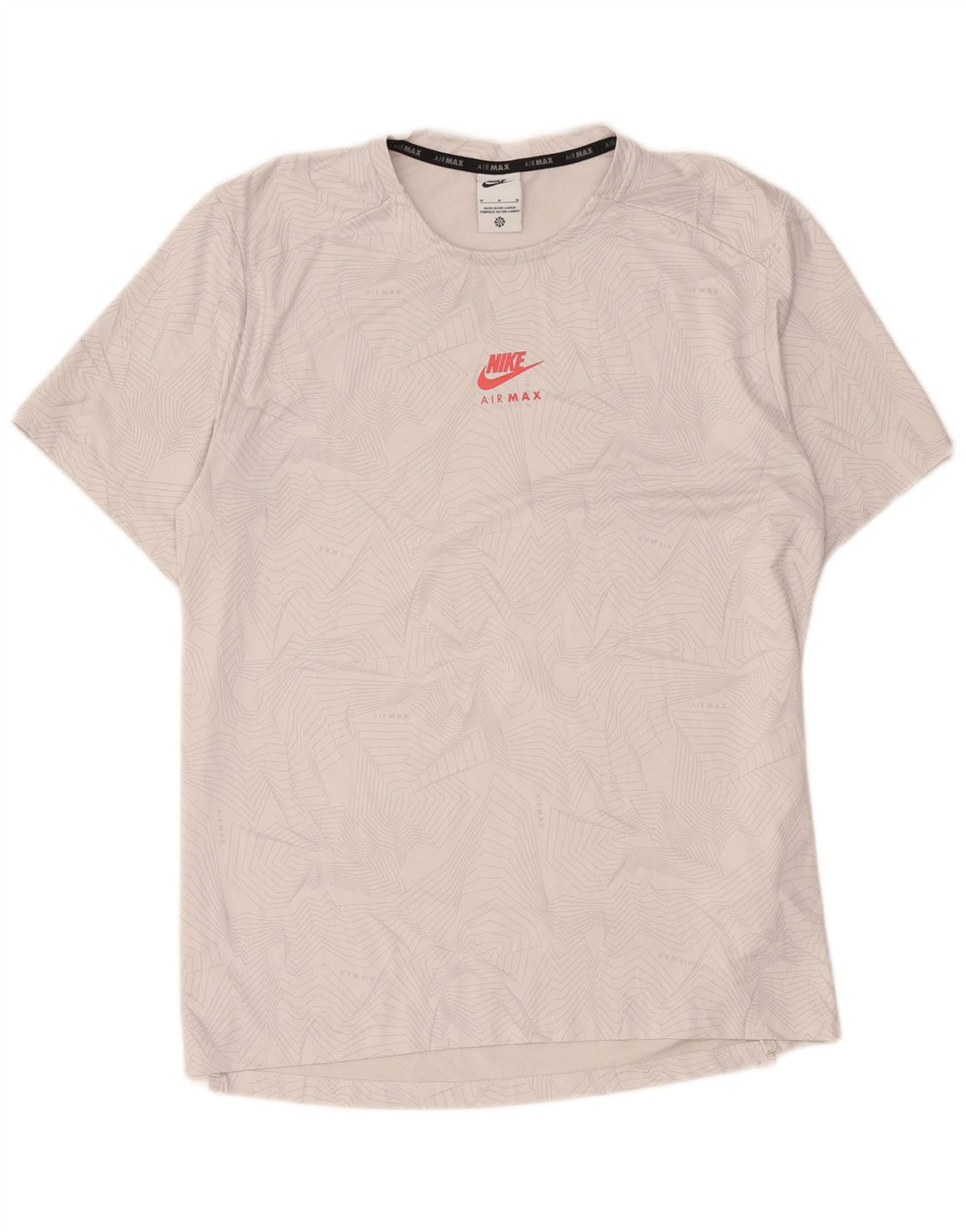Nike Dri Fit Graphic T-Shirt Top Srednje sivi geometrijski poliester