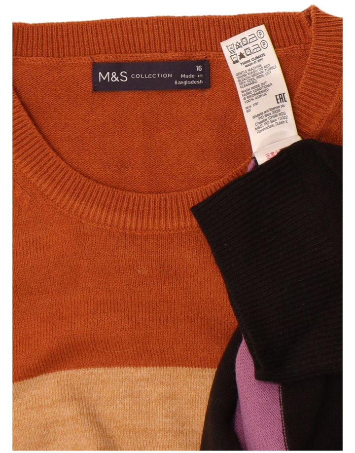 Marks & Spencer ženski džemper s okruglim izrezom UK 16 Veliki višebojni