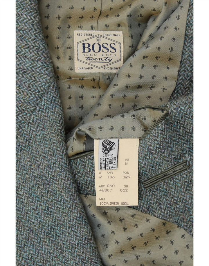 HUGO BOSS Muška jakna sa 2 gumba IT 52 XL Plava riblja kost Nova vuna