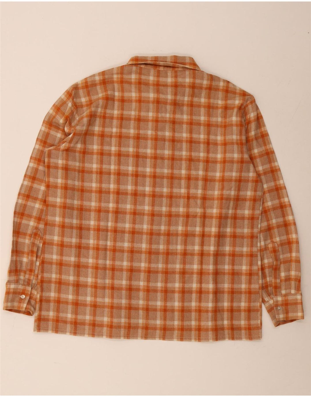 Vintage muška flanelska košulja velikog narančastog kariranog poliestera
