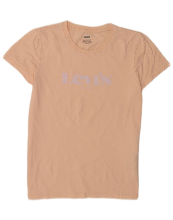 Gornja ženska majica kratkih rukava Levi's s grafičkim motivima UK 10 Small Pink Cotton