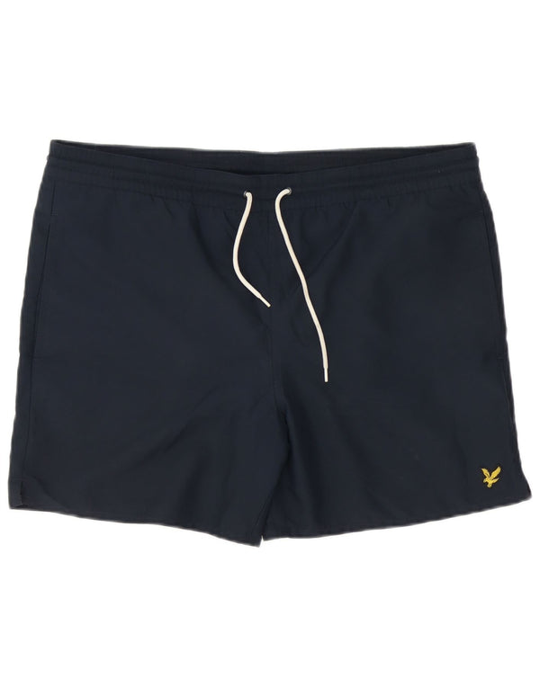 LYLE & SCOTT Mens Swimming Shorts Medium  Navy Blue Polyester