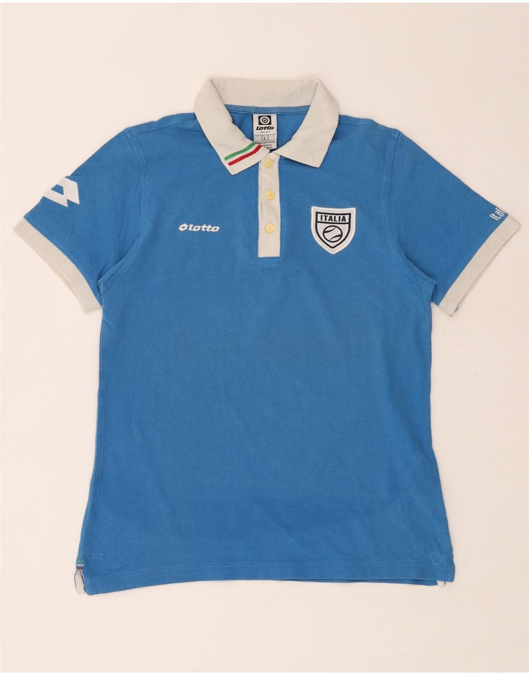 LOTTO ženska talijanska ragbi polo majica UK 14 veliki plavi pamuk