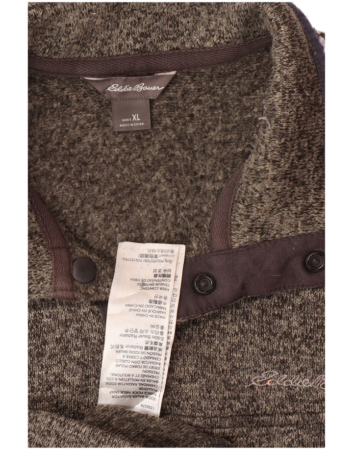 EDDIE BAUER Muška majica s dugmadima i izrezom XL sivi pjegavi poliester