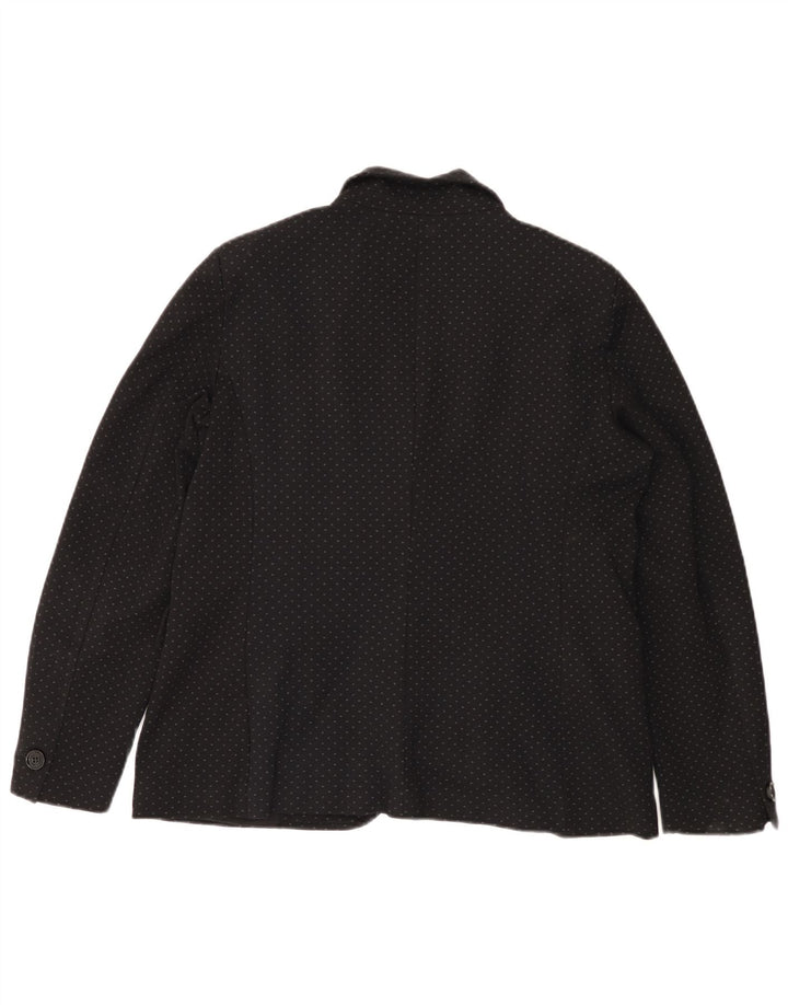 TRUSSARDI JEANS Ženska jakna sako s 1 gumbom IT 44 srednje crna na točkice