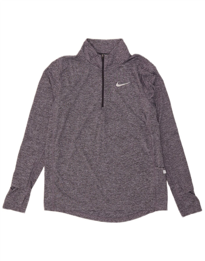 Nike Ženska Dri Fit Pulover Trenirka Top UK 10 Small Grey Flected