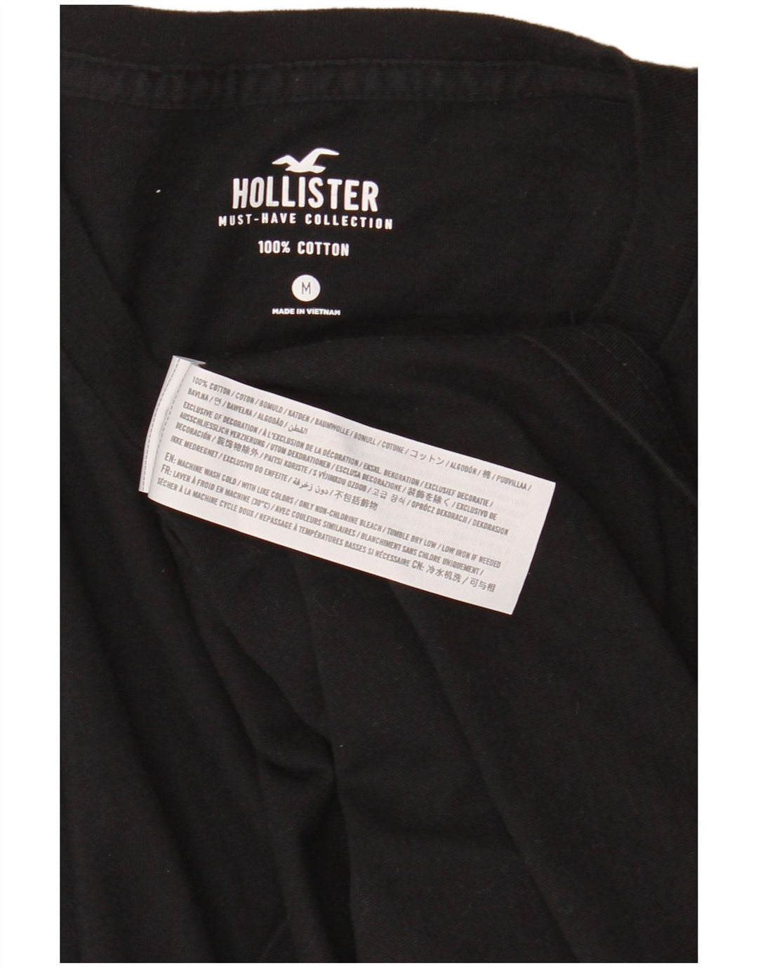HOLLISTER Mens T-Shirt Top Medium Black Cotton