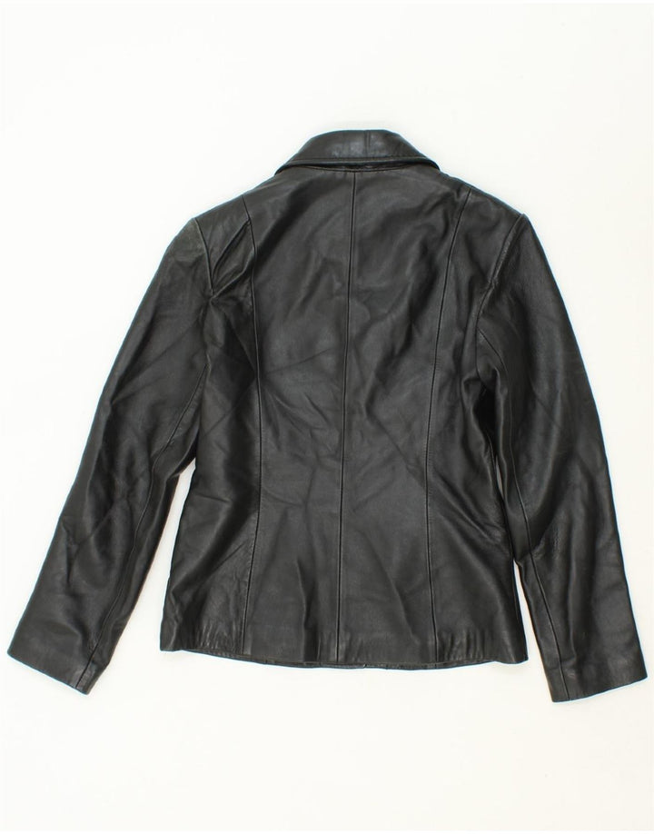 VINTAGE Womens Leather Jacket UK 10 Small Black Leather Vintage Vintage and Second-Hand Vintage from Messina Hembry 