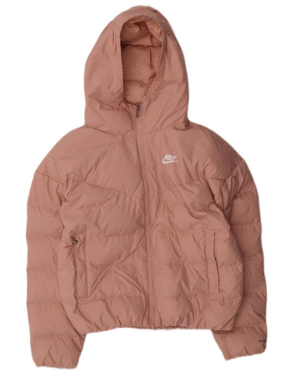 Nike ženska prekomjerna podstavljena jakna Storm-Fit s kapuljačom UK 6 XS ružičasti poliester