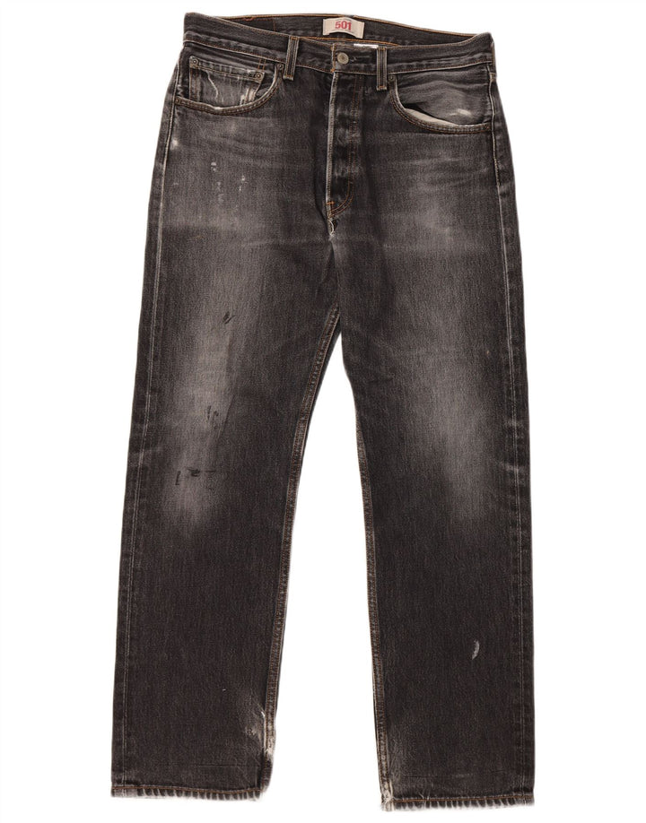 LEVI'S muške 501 ravne traperice W32 L32 crni pamuk