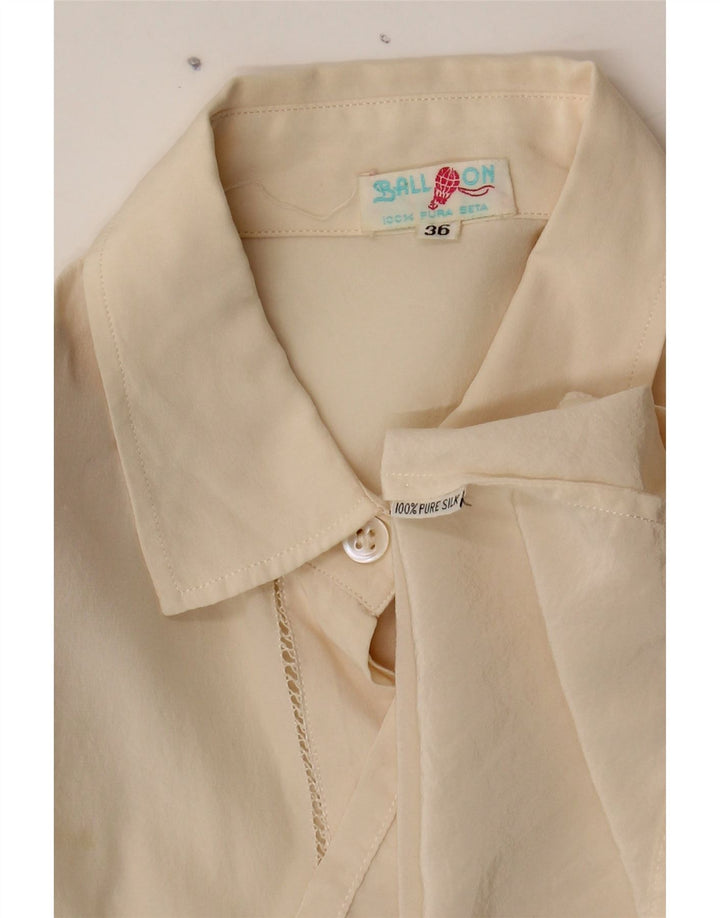BALLOON Womens Oversized Shirt Blouse EU 36 Small Beige Silk Vintage Balloon and Second-Hand Balloon from Messina Hembry 