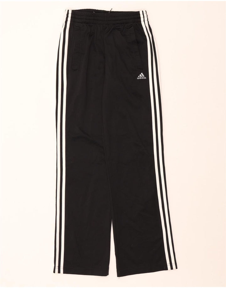ADIDAS Boys Climalite Tracksuit Trousers 13-14 Years Black Polyester