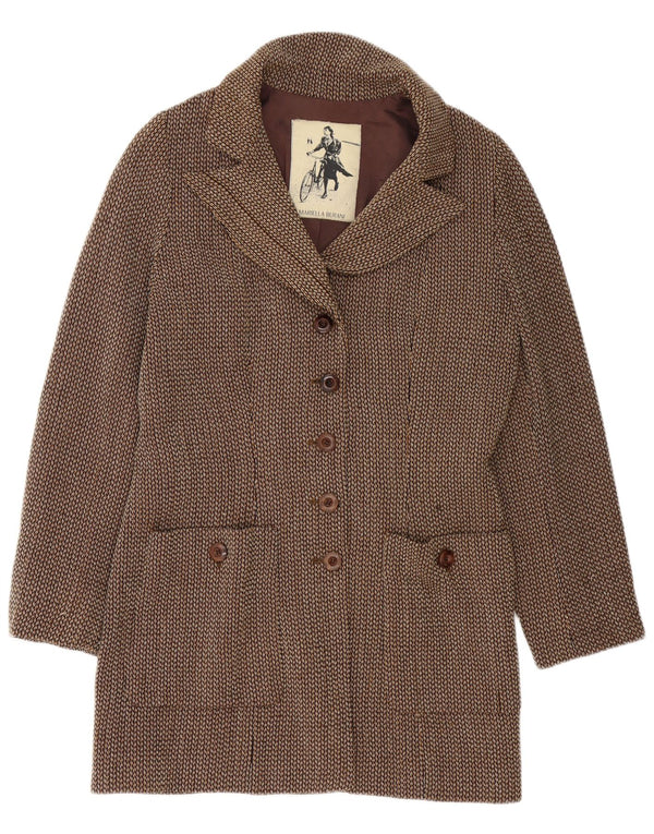 Mariella Burani Ženska dugačka jakna sako s 5 gumba UK 16 Large Brown