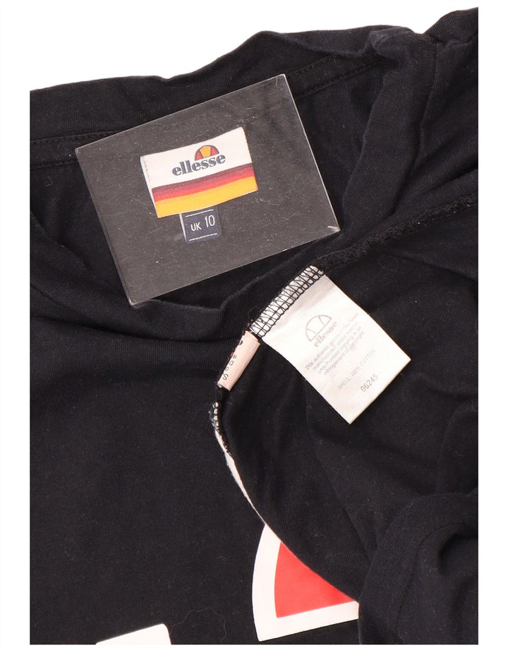 ELLESSE Ženska grafička majica kratkih rukava UK 10 Small Black Colourblock Pamuk
