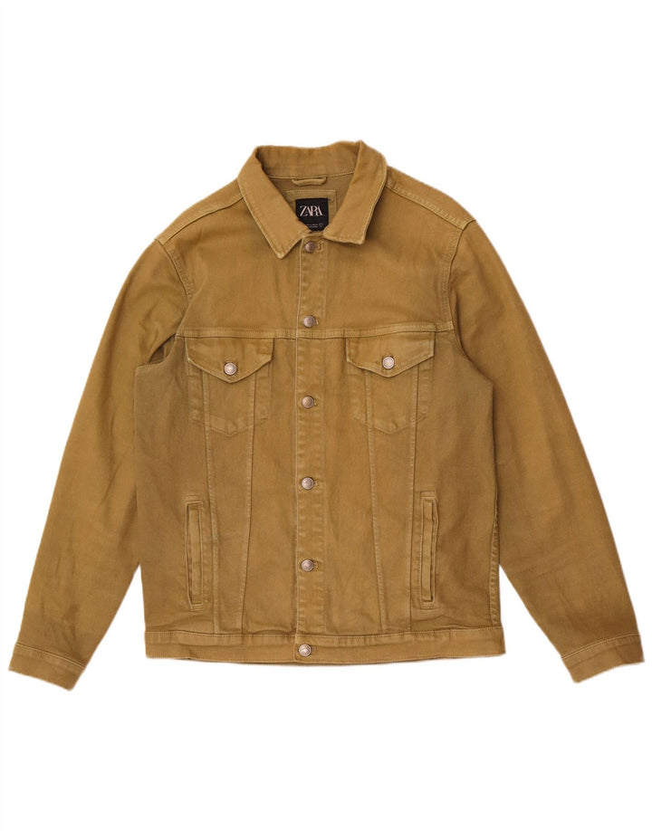 Zara muška traper jakna UK 38 srednje kaki boje