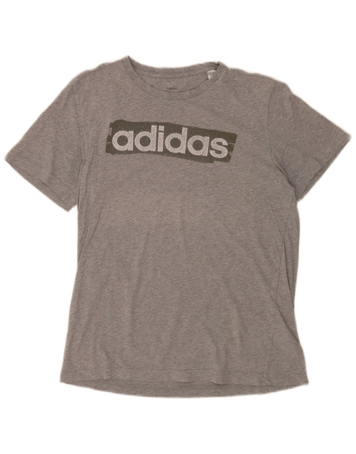 Adidas muška majica s grafičkim motivima, srednje sivi pamuk