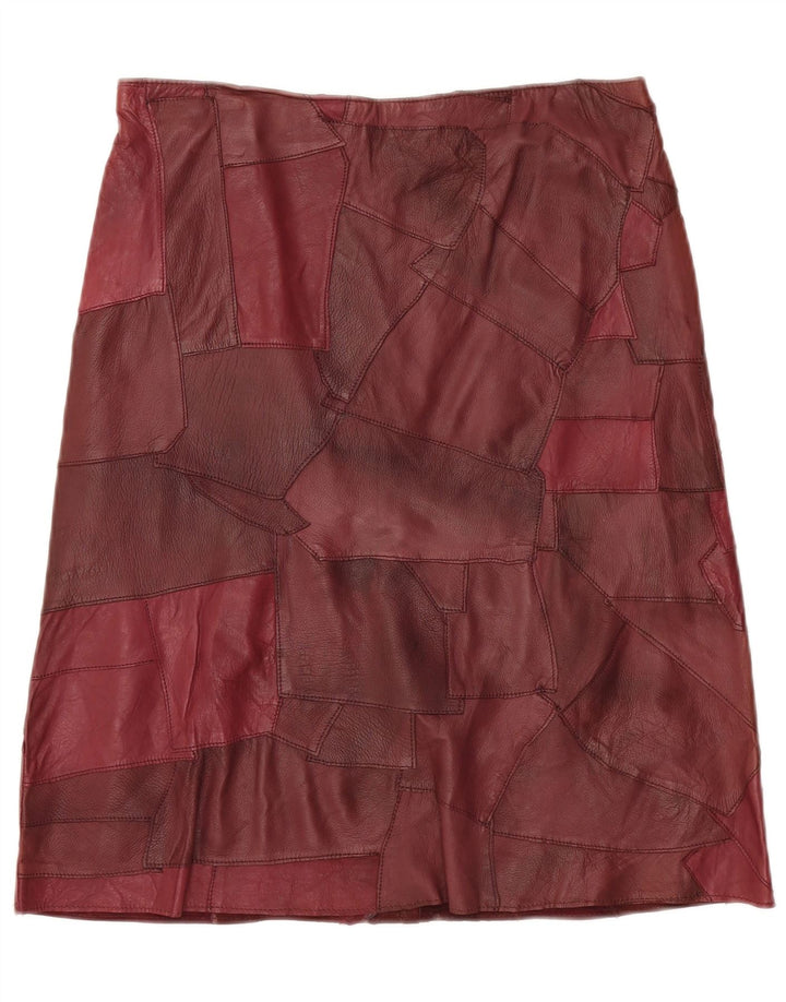 VINTAGE ženska kožna suknja IT 44 Srednja W32 Bordo koža